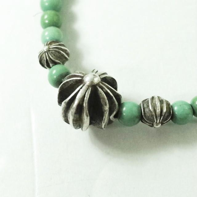 CHROME HEARTS クロムハーツ TURQUOISE ＆ SILVER BEADS BRACELET ターコイズ＆クロスボール ビーズブレスレット シルバー mc68269 |  | 02