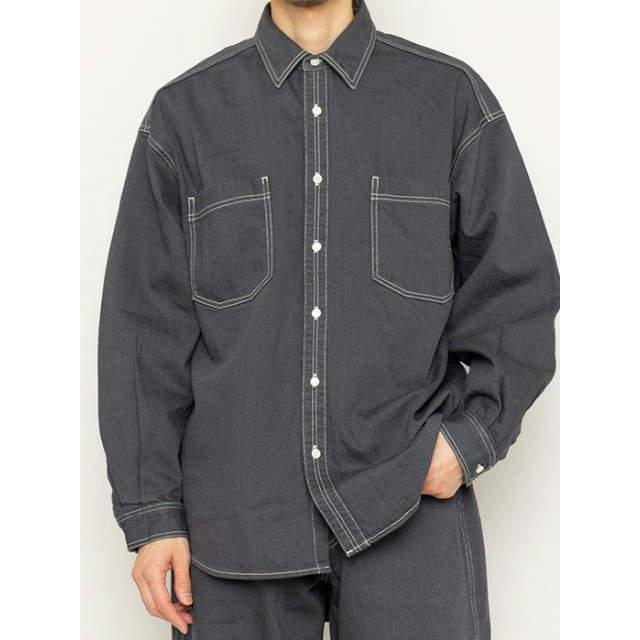 Graphpaper グラフペーパー 21SS 日本製 Denime Regular Collar Shirt 
