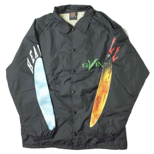 新品 SAINT MICHAEL x VLONE セントマイケル 22AW SKULL COACH JACKET コーチジャケット SM-A22-0000-082 L BLACK SAINT Mxxxxxx mc68336 | 