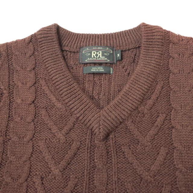 RRL ダブルアールエル CABLE KNIT VEST ケーブルニットベスト M RRL ダブルアールエル CABLE KNIT VEST ケーブルニットベスト M