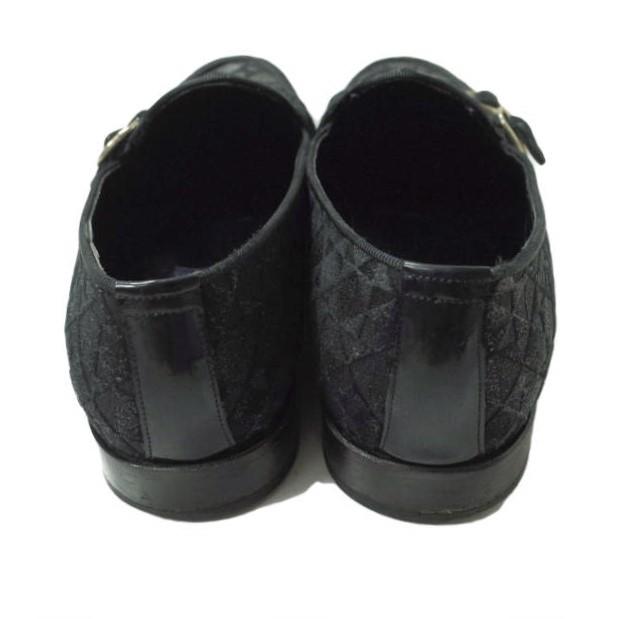 ANGELO RUFFO アンジェロルッフォ VAMP ? D/MONK 幾何学柄 ダブルモンクストラップシューズ 41(26cm) Black Velvet スリッポン mc68412 |  | 03