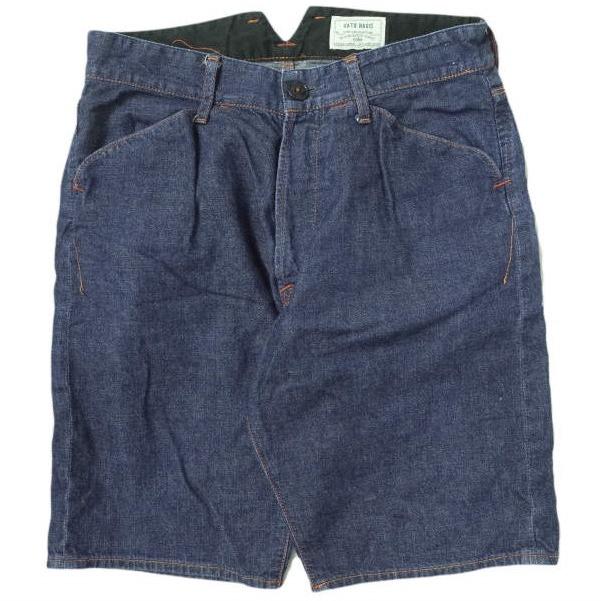 KATO カトー 日本製 シンチバックデニムショーツ BP410091-131001 S インディゴ BASIC ショートパンツ ボタンフライ 尾錠 ボトムス mc68491 | 