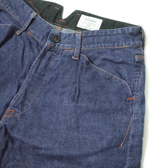 KATO カトー 日本製 シンチバックデニムショーツ BP410091-131001 S インディゴ BASIC ショートパンツ ボタンフライ 尾錠 ボトムス mc68491 |  | 03