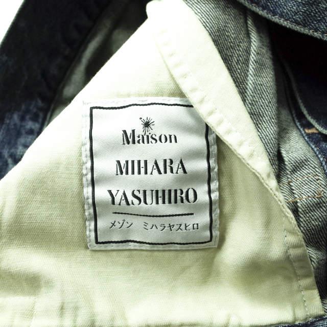 MAISON MIHARA YASUHIRO x  FLASH メゾン ミハラヤスヒロ ロイヤルフラッシュ 23SS 別注 日本製 NO COLLAR DENIM JACKET 2nd TYPE リメイクデニムジャケット J10BL021 48 Indigo Gジャン ノーカラー オーバーサイズ アウター【新古品】【中古】【MAISON MIHARA YASUHIRO】 新品 MAISON MIHARA YASUHIRO x ROYAL FLASH 23SS NO COLLAR DENIM