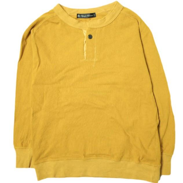 Upscape Audience 日本製 Basque10オンス(バスク天竺) フリーダムスリーブ1ボタンヘンリー9/S Tee MADE IN JAPAN AUD6045 M マスタード | 