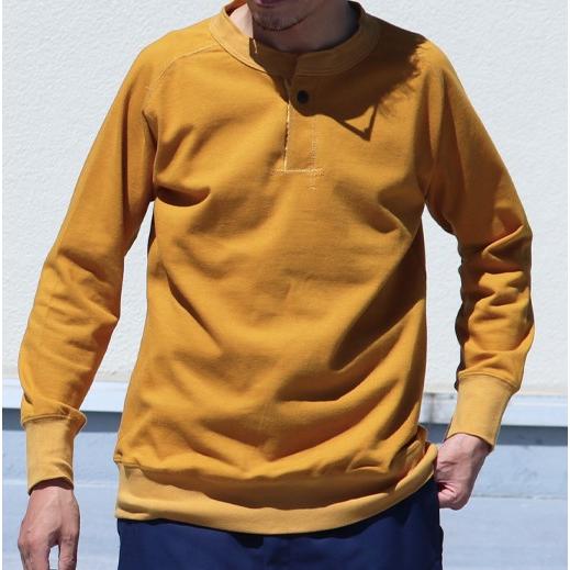 Upscape Audience 日本製 Basque10オンス(バスク天竺) フリーダムスリーブ1ボタンヘンリー9/S Tee MADE IN JAPAN AUD6045 M マスタード |  | 02