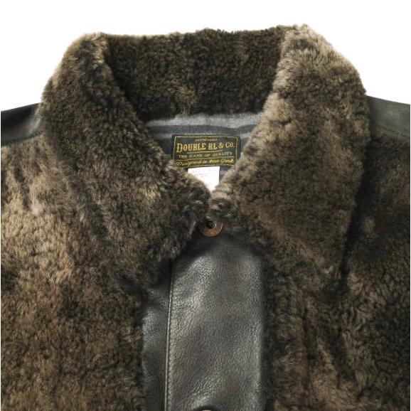 新品 RRL ダブルアールエル 24AW GRIZZLY JACKET シアリングパネルドレザージャケット S Dark Brown Double RL グリズリー 熊ジャン |  | 03