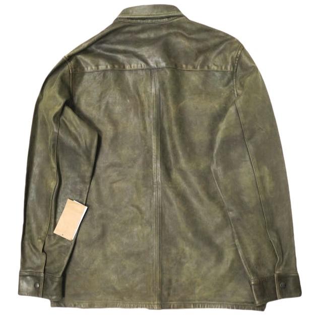 新品 RRL ダブルアールエル 25SS Hand-Distressed Leather Overshirt ハンドディストレストレザーオーバーシャツ M Double RL ジャケット |  | 01