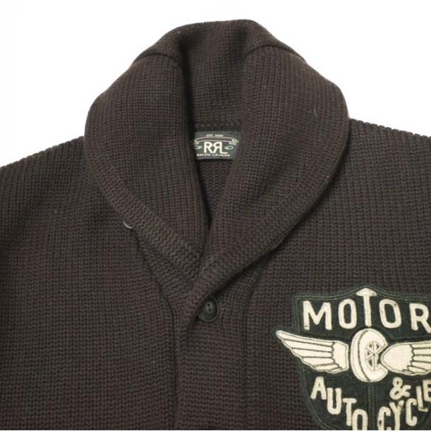 新品 RRL ダブルアールエル 25SS アップリケド ウールショールカラーカーディガン MNRRSWE16820181 S Brown Double RL ニット mc68674 |  | 04
