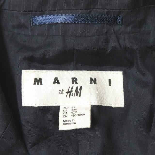 MARNI x H&M マルニ エイチアンドエム 別注 コットンピンストライプ3Bテーラードジャケット US 42R ネイビー アウター |  | 02