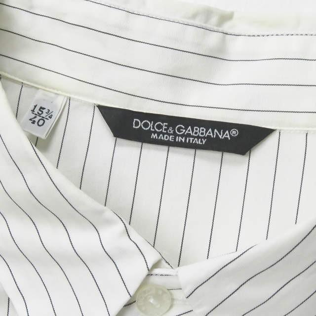 ドルチェアンドガッバーナ DOLCE&GABBANA イタリア製 ピンストライプ ロールアップシャツ G5AQ1T / FR5QJ 153/4-40 ホワイト 半袖 ショートスリーブ |  | 02
