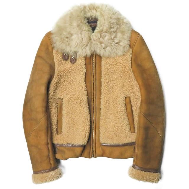 3.1フィリップリム 3.1 Phillip Lim ムートンボアジャケット XS キャメル 革ジャン シングルライダース ブルゾン アウター | 