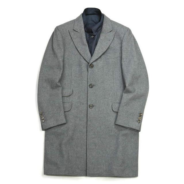 ブルネロクチネリ Brunello Cucinelli イタリア製 中綿ライナー付き ウールカシミヤ チェスターコート DK97406 50