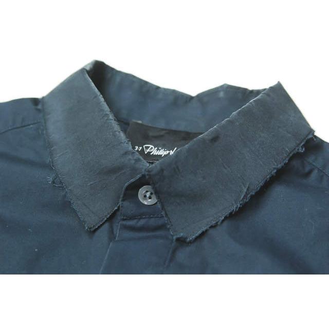 スリーワン フィリップリム 3.1 Phillip Lim シルクカラーストレッチショートスリーブシャツ S115-2440SCSM S ネイビー 半袖 比翼 トップス |  | 04