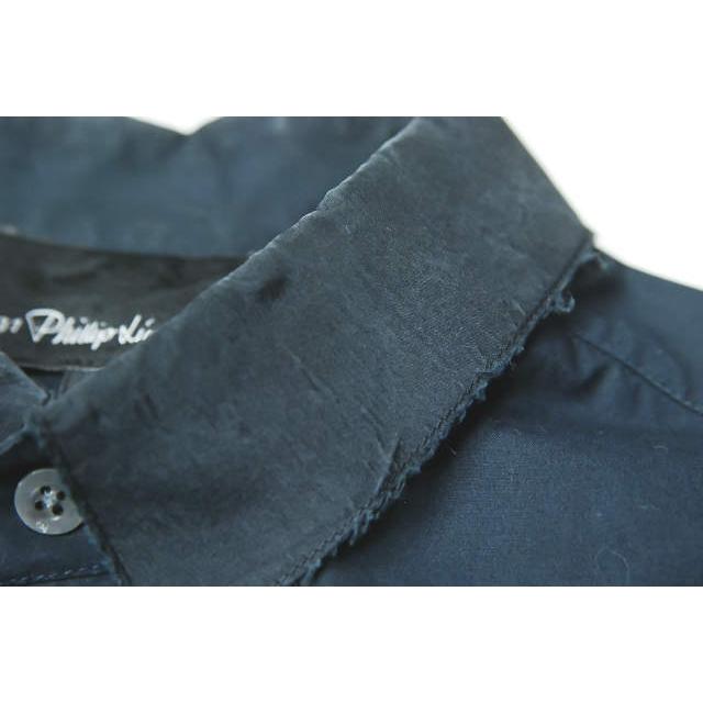 スリーワン フィリップリム 3.1 Phillip Lim シルクカラーストレッチショートスリーブシャツ S115-2440SCSM S ネイビー 半袖 比翼 トップス |  | 05