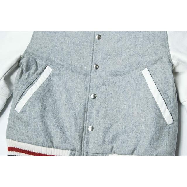 THOM BROWNE トムブラウン アメリカ製 袖レザースタジャン A0123l22860 