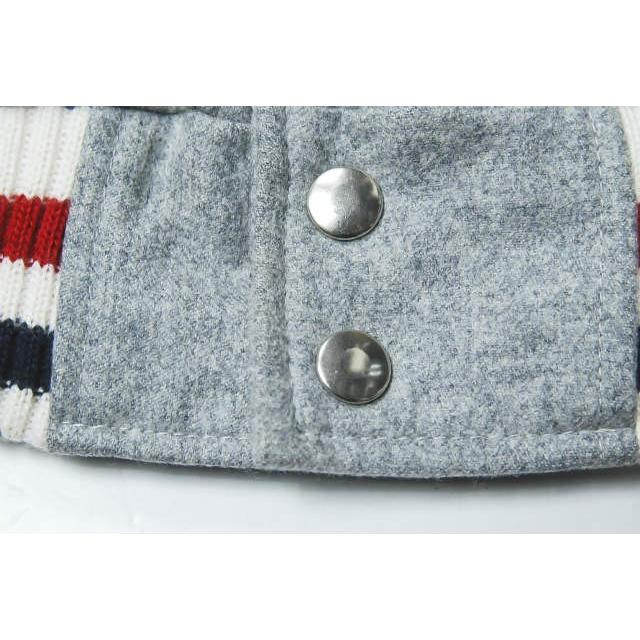 THOM BROWNE トムブラウン アメリカ製 袖レザースタジャン A0123l22860 