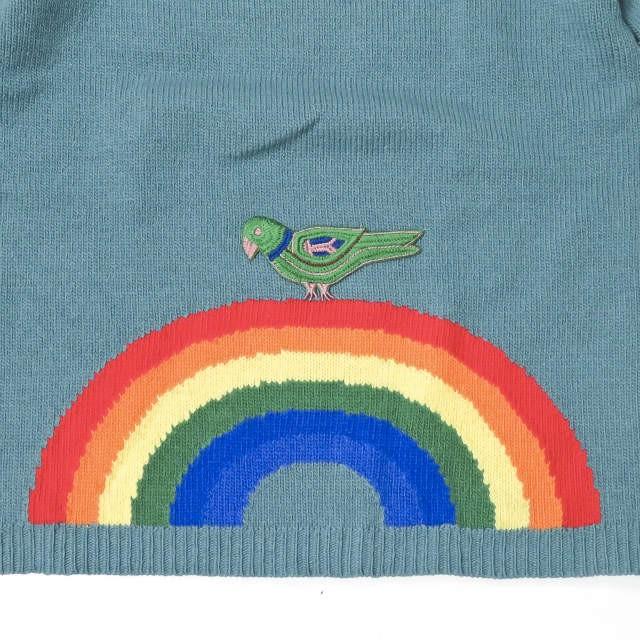 GUCCI グッチ イタリア製 レインボーバードクルーネックニット 410405-Z581A S ブルー セーター 長袖 刺繍 鳥 虹 トップス |  | 04