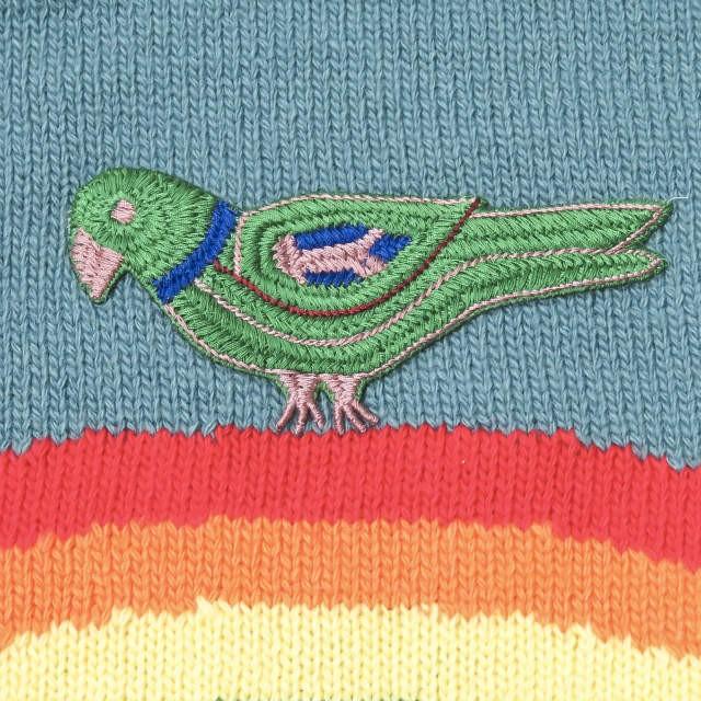 GUCCI グッチ イタリア製 レインボーバードクルーネックニット 410405-Z581A S ブルー セーター 長袖 刺繍 鳥 虹 トップス |  | 05