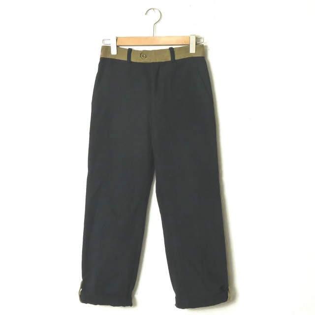 FRANK LEDER フランクリーダー ドイツ製 ウエスト切り替え ダックトラウザーパンツ 0613004 XS ブラック/カーキ ロールアップ | 