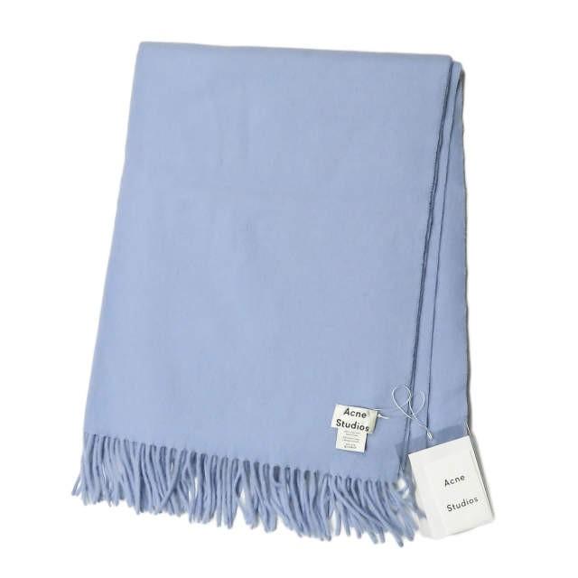 Acne Studios アクネストゥディオズ イタリア製 Canada フリンジウールストール ブルー 大判 マフラー 200×70 旧タグ | 