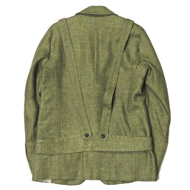 新品 FRANK LEDER フランクリーダー 15SS Green Linen Jacket グリーンリネンジャケット 0512053 XS テーラード ストラップ ☆☆mm7600 |  | 01