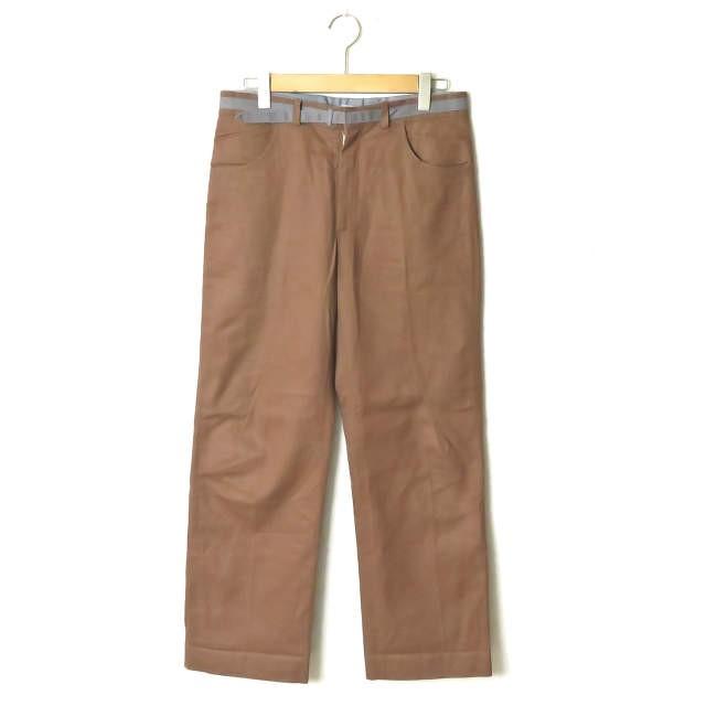 FRANK LEDER フランクリーダー ドイツ製 JOSEF LEDER ベルテッドツイルトラウザーパンツ 0613023 M ブラウン ボトムス | 