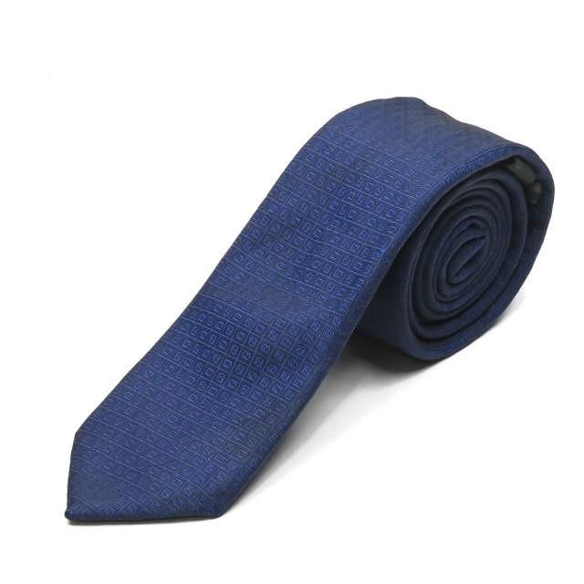 FENDI フェンディ イタリア製 FFロゴ ズッカ柄 シルクネクタイ ネイビー 総柄 | 