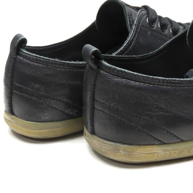 PRADA SPORT プラダスポーツ レザーレースアップスニーカー 4E1938 7(26cm) ブラック ローカット ガムソール シューズ |  | 10