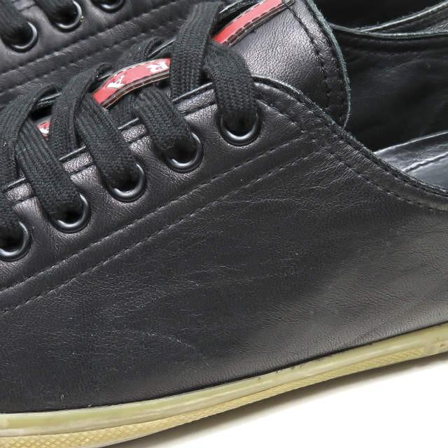 PRADA SPORT プラダスポーツ レザーレースアップスニーカー 4E1938 7(26cm) ブラック ローカット ガムソール シューズ |  | 09