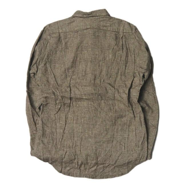 フランクリーダー FRANK LEDER ドイツ製 グレンチェックラウンドカラーシャツ 0726048 S ブラウン リネン ウール 長袖 トップス |  | 01