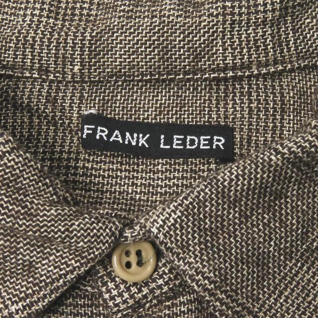 フランクリーダー FRANK LEDER ドイツ製 グレンチェックラウンドカラーシャツ 0726048 S ブラウン リネン ウール 長袖 トップス |  | 02