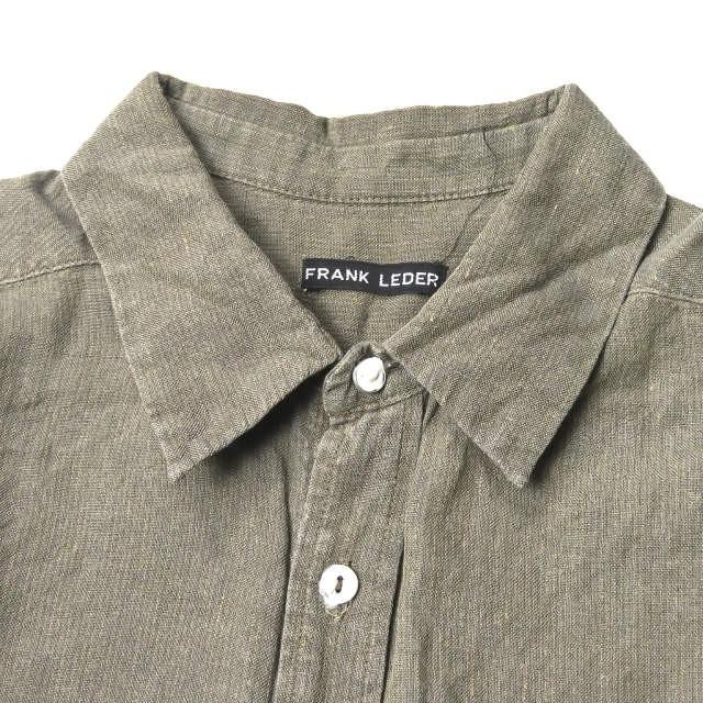フランクリーダー FRANK LEDER VINTAGE HAND WOVEN LINEN SHIRT ヴィンテージハンドウーブンリネンシャツ 0616074 S カーキ 長袖 ピンストライプ |  | 03