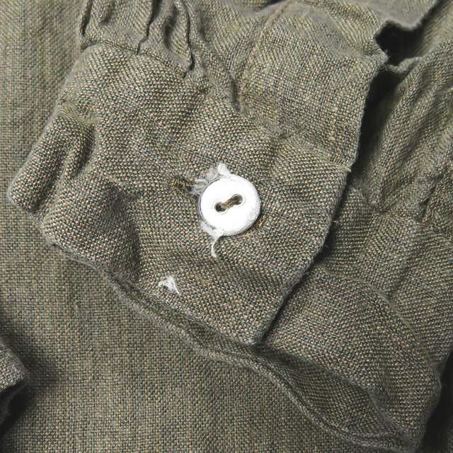 フランクリーダー FRANK LEDER VINTAGE HAND WOVEN LINEN SHIRT ヴィンテージハンドウーブンリネンシャツ 0616074 S カーキ 長袖 ピンストライプ |  | 06