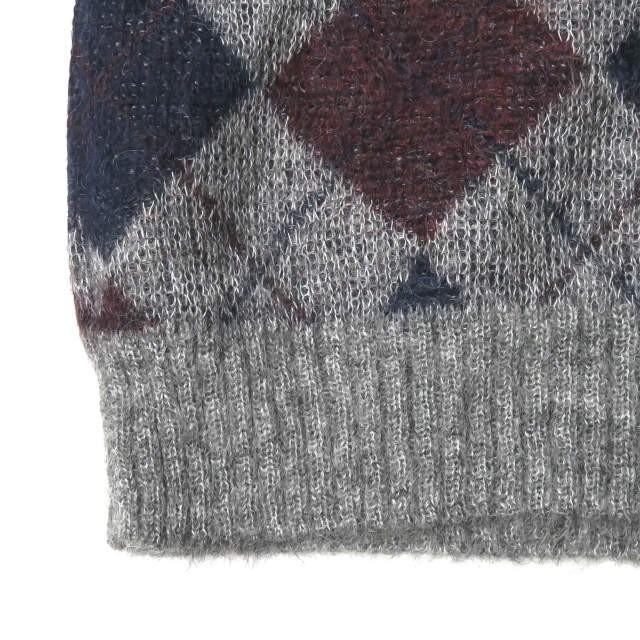 サンローランパリ SAINT LAURENT PARIS イタリア製 モヘアウールアーガイルニットベスト UP53 2014 00127 M グレー Vネック プルオーバー ノースリーブ |  | 06