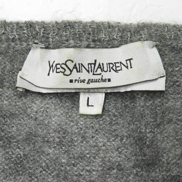 イヴサンローラン リブゴーシュ YVES SAINT LAURENT rive gauche イタリア製 モヘヤVネックニット L グレー セーター トップス |  | 02