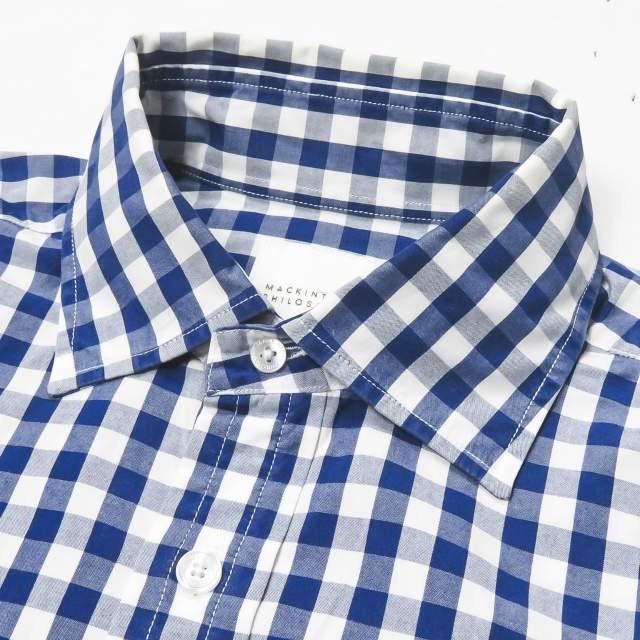 MACKINTOSH PHILOSOPHY 青と白のチェック柄メンズジャケット セール】 トロッター ジャケット#070 はっ水ストレッチメッシュ