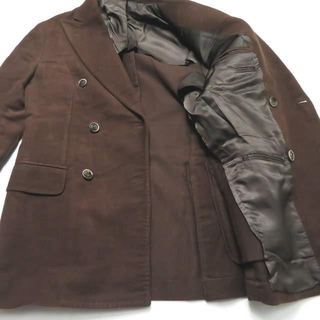 イコライ ICHORAI RING JACKET製 HOLLAND&SHERRY モールスキンダブル6Bジャケット&スラックス 44程度 ブラウン  スーツ セットアップ STRASBURGO