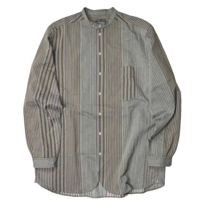 フランクリーダー FRANK LEDER 17SS MULTI STRIPE COTTON STAND COLLAR SHIRTS マルチストライプスタンドカラーシャツ 0916061 M グレー 長袖 バンド | 