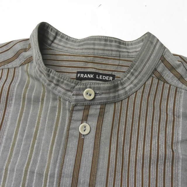 フランクリーダー FRANK LEDER 17SS MULTI STRIPE COTTON STAND COLLAR SHIRTS マルチストライプスタンドカラーシャツ 0916061 M グレー 長袖 バンド |  | 03