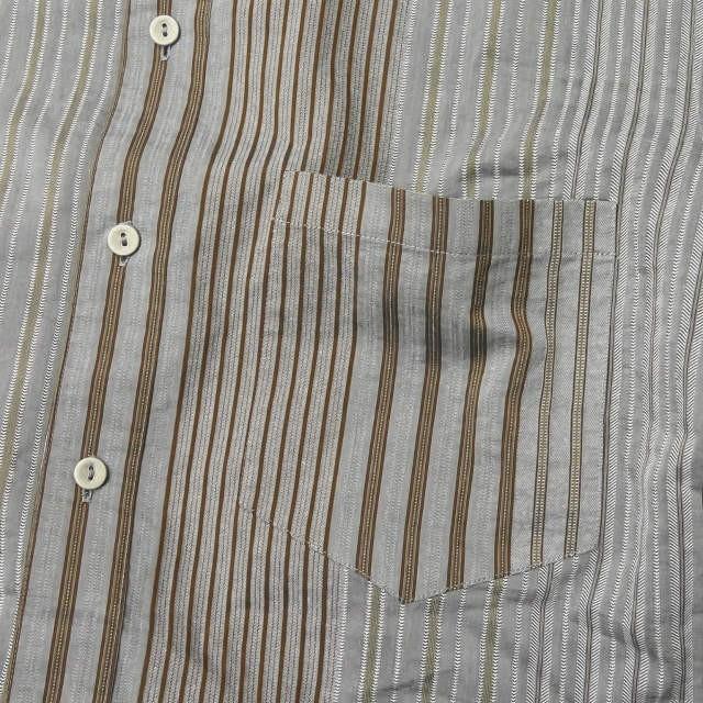 フランクリーダー FRANK LEDER 17SS MULTI STRIPE COTTON STAND COLLAR SHIRTS マルチストライプスタンドカラーシャツ 0916061 M グレー 長袖 バンド |  | 04