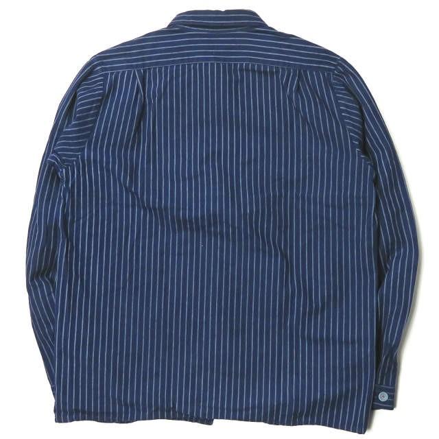 フランクリーダー FRANK LEDER ドイツ製 ブルーストライプカバーオールシャツ 0616051 XS ネイビー 長袖 ジャケット トップス |  | 01