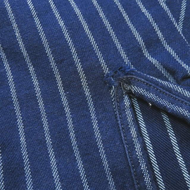 フランクリーダー FRANK LEDER ドイツ製 ブルーストライプカバーオールシャツ 0616051 XS ネイビー 長袖 ジャケット トップス |  | 08