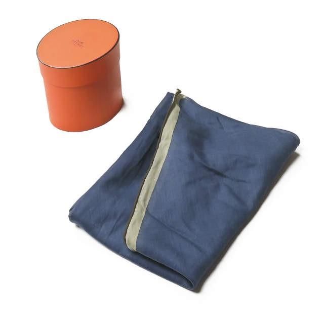 エルメス HERMES フランス製 ロザンジュ GM ネイビー/ベージュ スカーフ ストール 菱形 コットン |  | 06