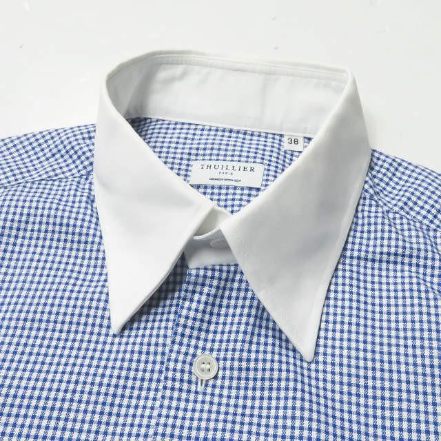 テュイリエ THUILLIER フランス製 ギンガムチェッククレリックシャツ