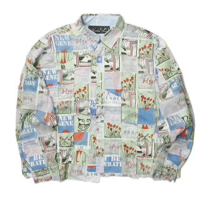 マーティンローズ Martine Rose 19SS PATCHWORK FLYER SHIRT パッチワークフライヤーシャツ L 長袖 総柄  トップス : mm8094 : LOOPヤフーショッピング店 - 通販 - Yahoo!ショッピング