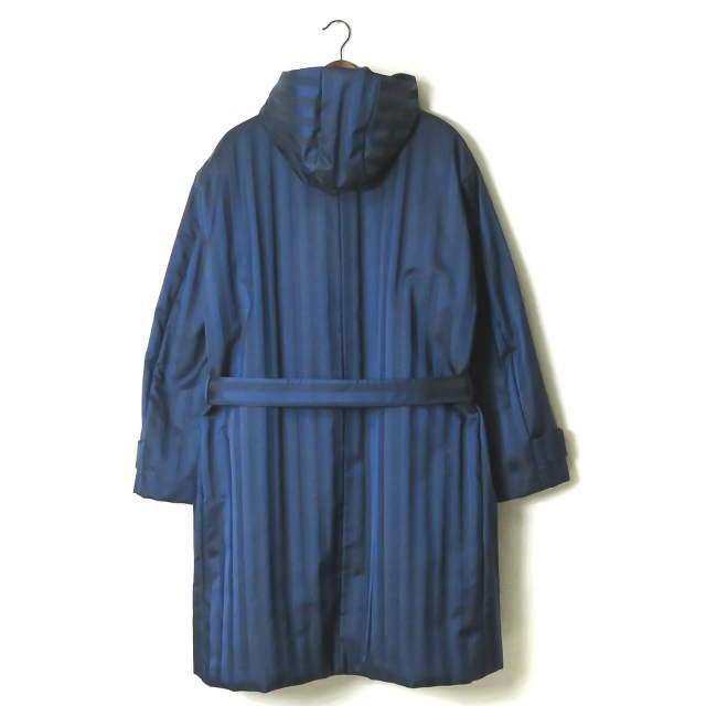 ウミットベナン UMIT BENAN イタリア製 中綿入り ストライプフーデッドコート 96-09-34-09035 46 ネイビー/ブラック アウター |  | 01