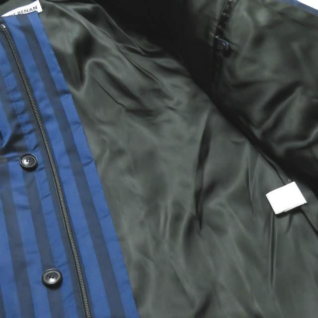 ウミットベナン UMIT BENAN イタリア製 中綿入り ストライプフーデッドコート 96-09-34-09035 46 ネイビー/ブラック アウター |  | 10