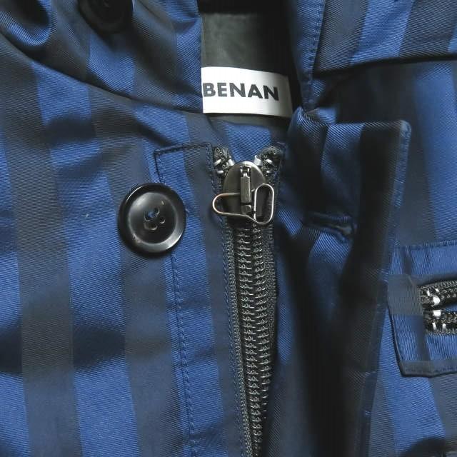 ウミットベナン UMIT BENAN イタリア製 中綿入り ストライプフーデッドコート 96-09-34-09035 46 ネイビー/ブラック アウター |  | 04