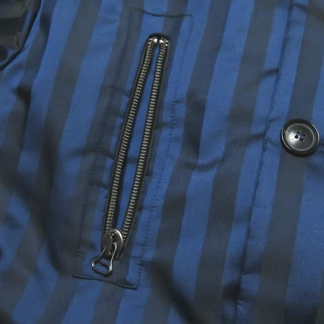 ウミットベナン UMIT BENAN イタリア製 中綿入り ストライプフーデッドコート 96-09-34-09035 46 ネイビー/ブラック アウター |  | 06